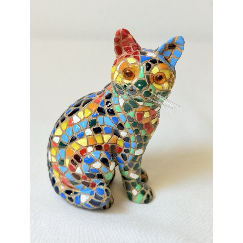 Barcino Designs Mosaic Cement Miniature Cat 3.5’